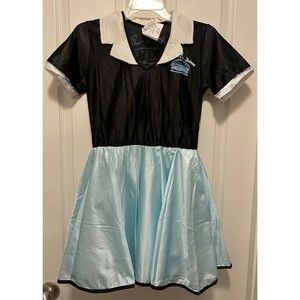 Girls Car Hop Diner Costume Halloween 50’s Theme Short Sleeve Sz - Large (12-14)